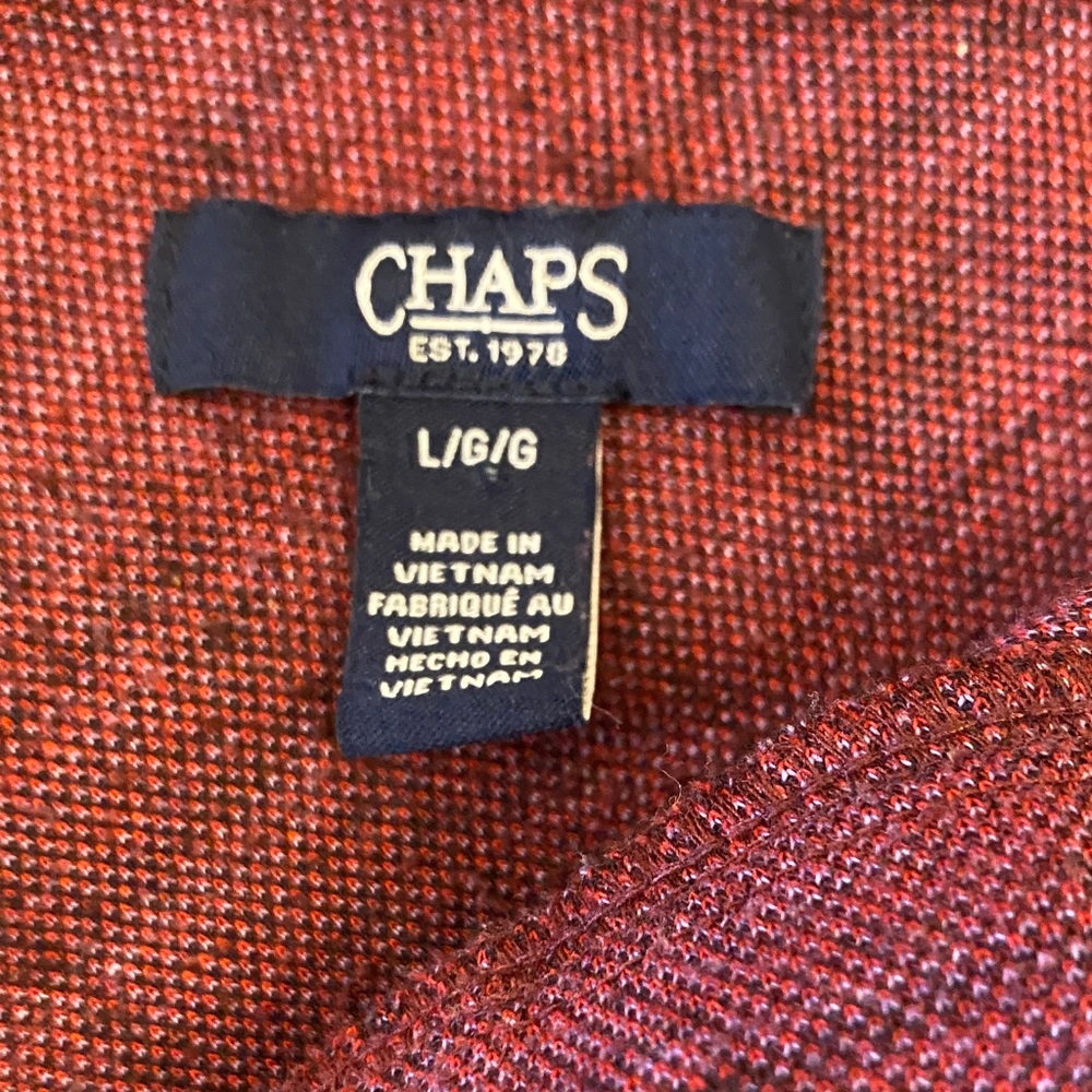 Chaps Plaid Trench Coat - Burgundy and Black size large - Picture 9 of 16